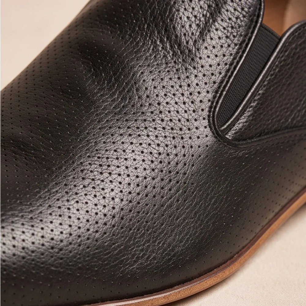BALDININI Classic Black Soft Leather Comfort Slip-On Dress Shoes - Men's